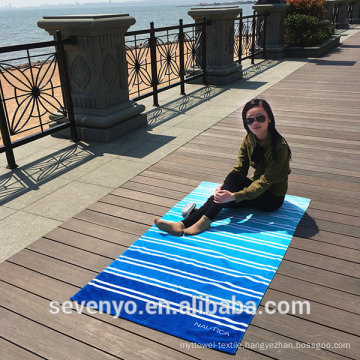 100% Cotton Gradient Blue Stripes Bath Towel Thin Swimming Beach Towel with logo BT-564 Wholesale China factory